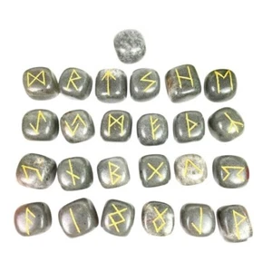 Grey Agate Rune Stone Set - Grey Agate Rune stone - Elder Futhark Runes Set - Picture 1 of 6