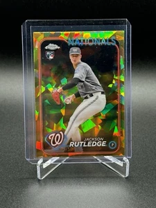 2024 Topps Chrome Sapphire Jackson Rutledge Gold Refractor /50 Rookie Nationals - Picture 1 of 2