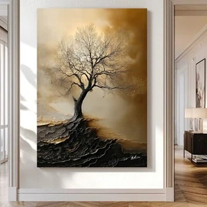 Leinwand Bild Landschaft Baum Modernes Gemälde Wandbilder XXL Wohnzimmer 7846 - Bild 1 von 8