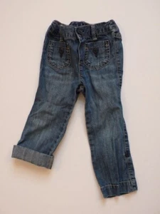 Jean Capri Babygap 1969 niñas lavado medio algodón cintura elástica abotonada talla 2 - Imagen 1 de 5