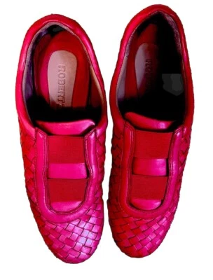 Robert Zur 女式 10 红色驾驶鞋柔软皮革舒适橡胶鞋底 — 第 1/4 张图片