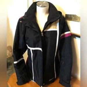 Descente Women's Alexis Black Color Block Ski Winter Size 8 /S Insulated Jacket - Picture 1 of 16