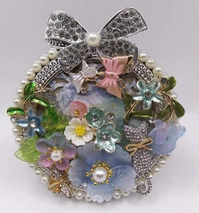 SCHMUCKKUNST - schöne Strass, Emaille, Kunstperlen Blumen, Marienkäfer, Biene - Bild 1 von 8