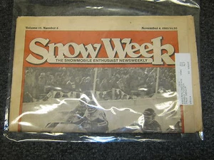 SNOW WEEK THE SNOWMOBILE NEWS WEEKLY NOVEMBER 4 1985 NEWSPRINT VINTAGE RARE - Imagen 1 de 8