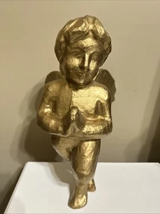 VTG Gold Paper Mache Angel Prop w/Wings Cherub Sculpture 18” Victorian Style NUC - Picture 1 of 9