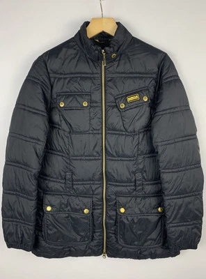 Barbour International Fibre Down Puffer Jacket Size UK 12 Ladies Navy Blue - Image 1 of 4