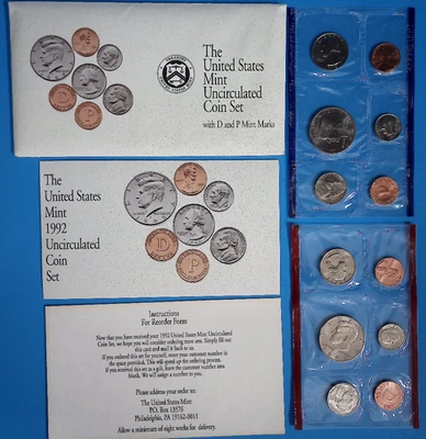 1992 United States Mint Uncirculated Con Set with D & P Mint Marks - Image 1 of 4
