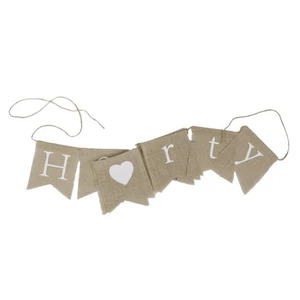 Letter Linen Flag Hessian Bunting Banner Bridal Shower Party Decoration - Picture 1 of 3
