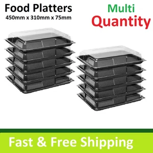 Gastronomie Serviertabletts mit Deckel große Speiseplatten wiederverwendbar Buffet Party Tablett - Bild 1 von 3