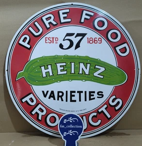 Heinz Pure Food Products Porcelain Enamel Sign 30 x 30 Inches 1 Sided - Picture 1 of 7