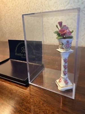 MINIATURE DOLLHOUSE 1:12 SCALE REUTTER porcelain FANCY FLOWER VASE Plant Stand - Image 1 of 4
