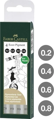 Faber-Castell Ecco Pigment Fibre Tip Pen Wallet, 4 4 Count (Pack of 1), black  - Image 1 of 4