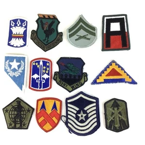US Army/Air Force Shoulder Patches & Chevrons 12 Embroidered Unit Insignia - Picture 1 of 13