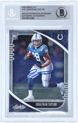 Jonathan Taylor Indianapolis Colts Signed 2020 Panini Absolute BAS Rookie Card - Image 1 of 3