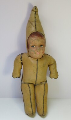 Poupee Tete Carton Bouilli Cheveux D'Origine Haut 29 Cm Ancienne