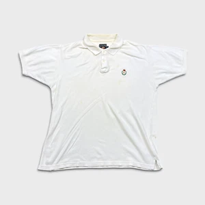 Vintage 90s Chaps Ralph Lauren Polo Shirt Mens Medium White Crest Short Sleeve - Picture 1 of 9