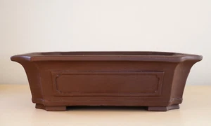 Chinese Bonsai Pot 12.4"(31.4cm) Brown Unglazed Rectangle Y668 - Picture 1 of 14