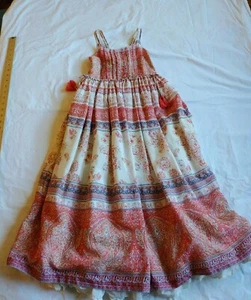 I Heart Next UK Dress Girls Sz 8 Floral Boho Petticoat Shirring Tassles Sundress - Picture 1 of 8