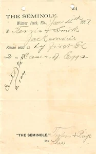 Winter Park, Fl- The Seminole Hotel 1887 carta intestata ordine per latte - Foto 1 di 1