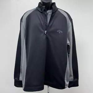 Callaway Golf Pullover Jacket Half Zip Long Sleeve Black Gray XL - Picture 1 of 15