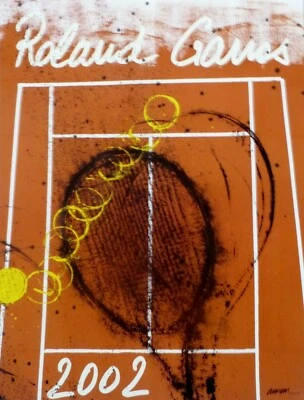 Pierre Fernández Arman Roland Garros 2002 PÓSTER LITOGRAFÍA OFFSET TENIS Armand Foto 1 de 3