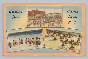 Postkarte Grüße aus Asbury Park New Jersey Multiview um 1950 - Bild 1 von 2
