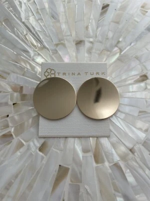 TRINA TURK ЗОЛОТОЙ ТОН ТВЕРДЫЙ КРУГ СЕРЬГИ-ГВОЗДИКИ-LA4 - Изображение 1 из 4