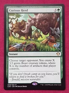 Magic The Gathering COMMANDER 2020 C20 CURIOUS HERD green card MTG - Picture 1 of 2