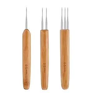 Dreadlock Crochet Hook Wood Crochet Needles Hair Dreadlocks Tool - 3 Pcs 0.5mm - Picture 1 of 4