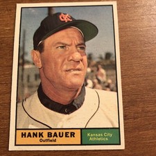 1961 Topps 398 Hank Bauer   Kansas City Athletics  Baseball Card