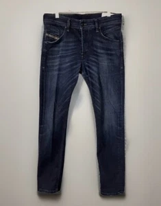 Diesel Belther Jeans Mens Sz 31 R Dark Wash Denim Slim Tapered Button Fly 5 Pkt - Picture 1 of 11