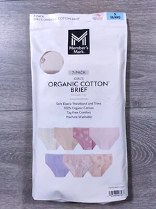 Members Mark Underwear Girls Small 6-6X Organic Cotton 7-Pack Briefs Kids - Picture 1 of 5