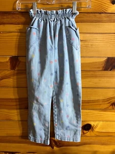 Mini Boden Pull On Polka Dot Jeans with Heart Shaped Pockets Girls Size 7 - Picture 1 of 3