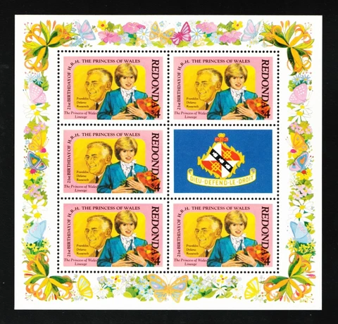 Stamps 6 PRINCESS DIANA Lineage President Roosevelt Souvenir Miniature Sheet MNH Cover