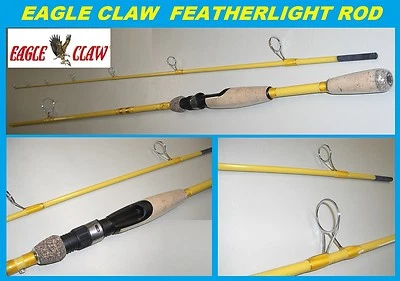 EAGLE CLAW Featherlight 7'-6" Fiberglass Spinning Rod #FL209-76 FREE USA SHIP! - Image 1 of 4