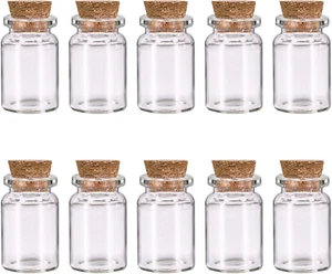 10 Pcs Small Glass Bottles with Cork Lids, Mini Glass Bottles with Stoppers Empt - Picture 1 of 12