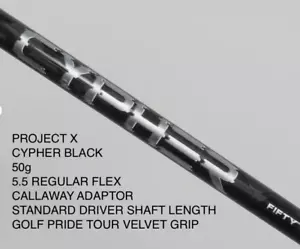 Callaway Cypher Black Driver Shaft 50g 5.5 Regular Flex Shaft (SS11) - Picture 1 of 4