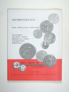 1996 Auction Sale XLIV Catalog Ancient Medieval Coins Antiquities Alex Malloy - Picture 1 of 8