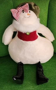 WOOF & POOF Plush 2012 Musical Winter Snow Woman Beret Bow Jewel Button Boots - Picture 1 of 3