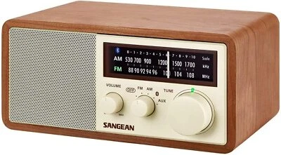 Sangean WR-16 AM/FM Bluetooth Wooden Cabinet Radio,Portable AM/FM Radios - Image 1 of 4