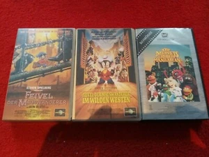 AN AMERICAN TAIL- FIEVEL GOES WEST- MUPPETS TAKE MANHATTAN- GERMAN 3 VHS TAPES - Picture 1 of 6