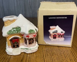 Christmas Around The World Lighted Snow House w/Working Light & Cord 80s NOS - Picture 1 of 6