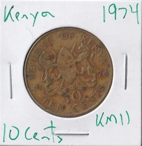 Coin Kenya 10 Cents 1974 KM11 - Picture 1 of 2