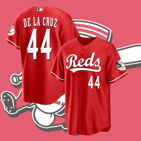 NEW!! Elly De La Cruz #44 Cincinnati Baseball Team Name & Number Baseball Shirt Cover