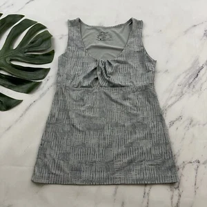 Patagonia Womens Bandha Tank Top Size S Light Gray Floral Stretch Scoop Neck - Picture 1 of 7