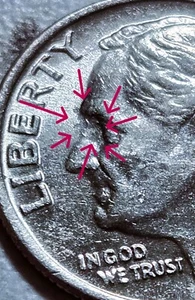 1995 P U.S. Roosevelt Dime Free S&H BIN211 Strike Through Error - Picture 1 of 4