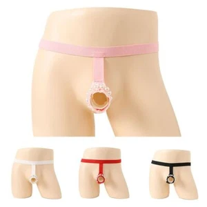 Sexy ropa interior calzoncillos Sissy calzoncillos de encaje con cuentas anillo tórico de encaje para hombre - Imagen 1 de 32