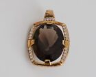 Vtg SETA Gold Plated Sterling Silver 925 Pendant with Brown and White Gemstones