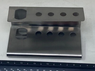 Godinger Stainless Steel Barware Holder Bar Black Leather - MINT - Image 1 of 4