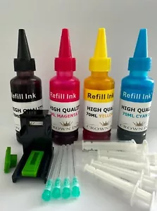 ECO INK REFILL KIT FOR HP302 302XL BLACK & COLOUR INKS - HP ENVY 4523 All-in-One - Picture 1 of 1